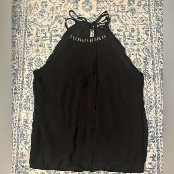 Express High Neck Tie Tank - Picture 1 of 3